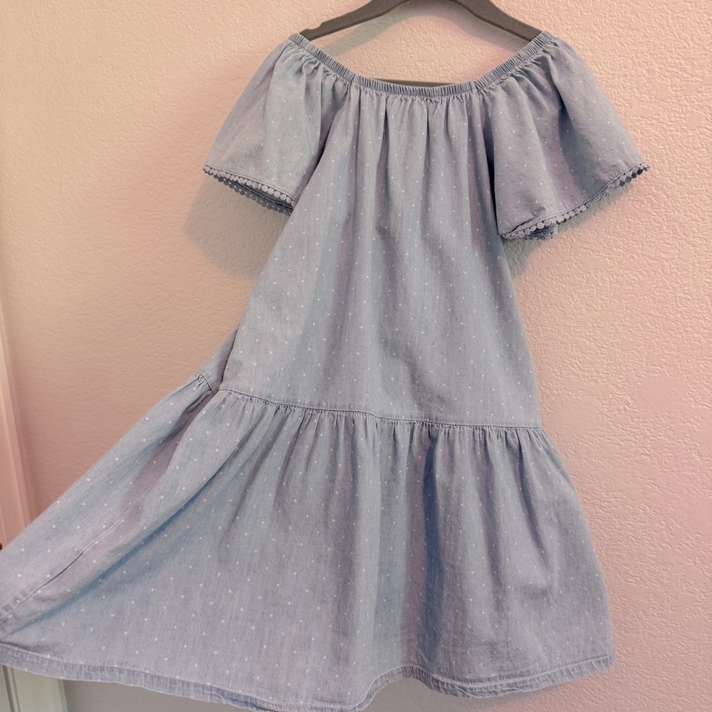 Jessica Simpson Blue Off-Shoulder Flutter Sleeve Sundress - Picture 7 of 9